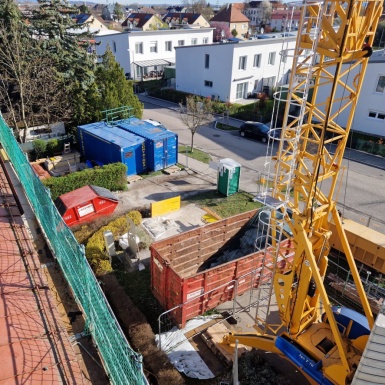 Baustelle von oben fotografiert