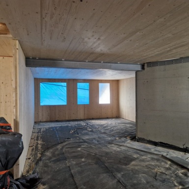 Baustelle Fensterseite vom 1. neuen Obergeschoss